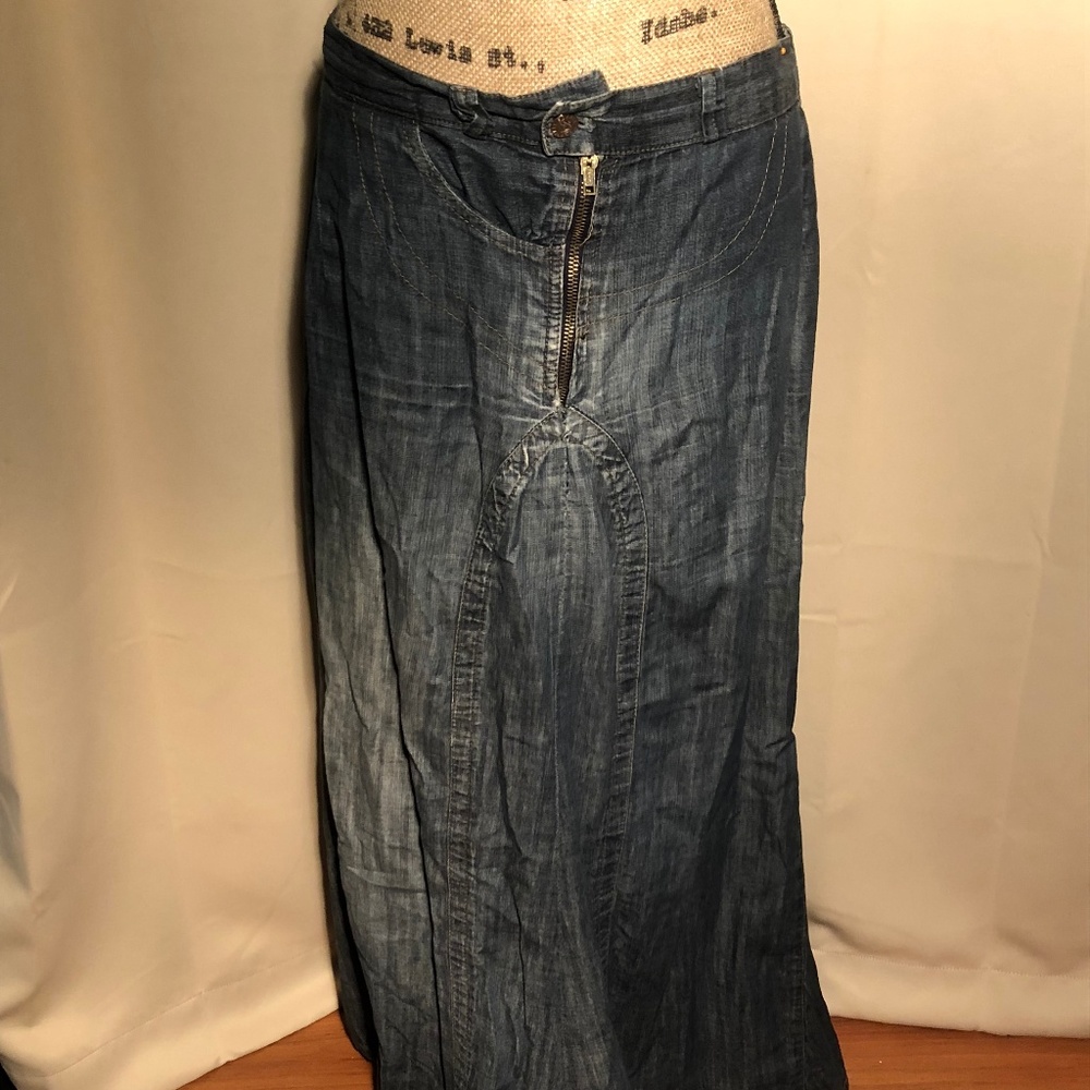 Vintage Handmade Denim Floorlength Skirt